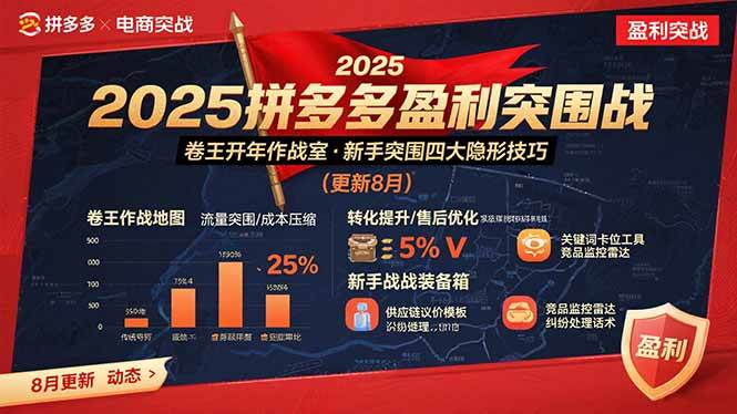 （15687期）2025拼多多盈利突围战：卷王开年作战室，新手突围四大隐形技巧(更新8月)-优优云网创