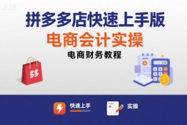 拼多多店快速上手版电商会计实操-电商财务教程-优优云网创
