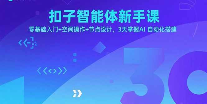 （15914期）扣子智能体新手课，零基础入门+空间操作+节点设计，3天掌握AI自动化搭建-优优云网创