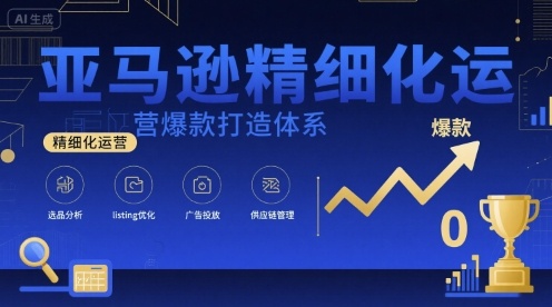 亚马逊精细化运营爆款打造体系，视频课+全套资料文档-优优云网创