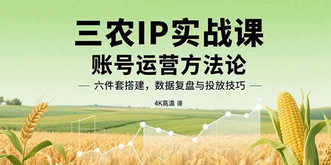 （15864期）三农IP实战课：账号运营方法论，六件套搭建，数据复盘与投放技巧-优优云网创