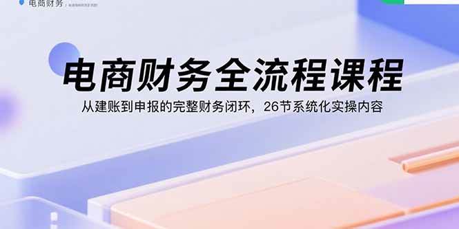 （15893期）电商财务全流程课程：从建账到申报的完整财务闭环，26节系统化实操内容-优优云网创