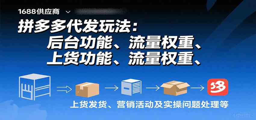 拼多多代发玩法：后台功能、流量权重、上货发货、营销活动及实操问题处理等-优优云网创