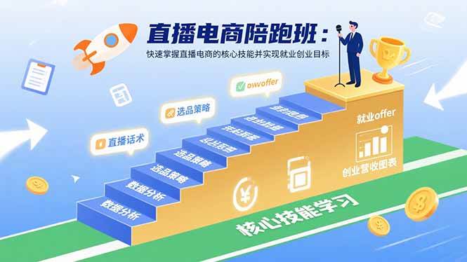 （15900期）直播电商陪跑班：快速掌握直播电商的核心技能并实现就业/创业目标-优优云网创