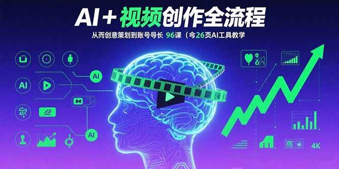 （15869期）AI+短视频创作全流程：从创意策划到账号增长，96节课(含26项AI工具教学)-优优云网创