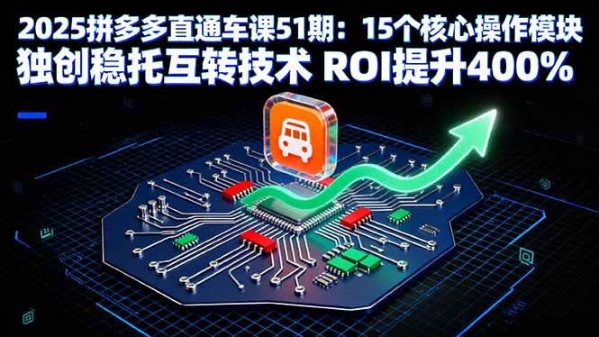 （16020期）2025拼多多直通车课51期：15个核心操作模块 独创稳托互转技术 ROI提升400%-优优云网创