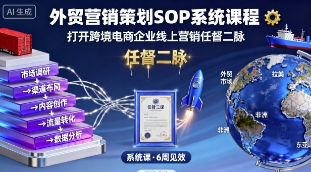 外贸营销策划SOP系统课程，打开跨境电商企业线上营销任督二脉-优优云网创