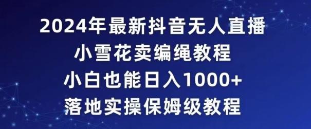 2024年抖音最新无人直播小雪花卖编绳项目，小白也能日入1000+落地实操保姆级教程【揭秘】-优优云网创