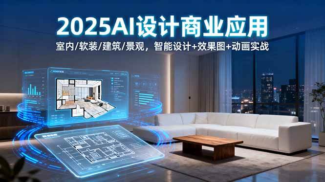 （16052期）2025AI设计商业应用：室内/软装/建筑/景观，智能设计+效果图+动画实战-优优云网创