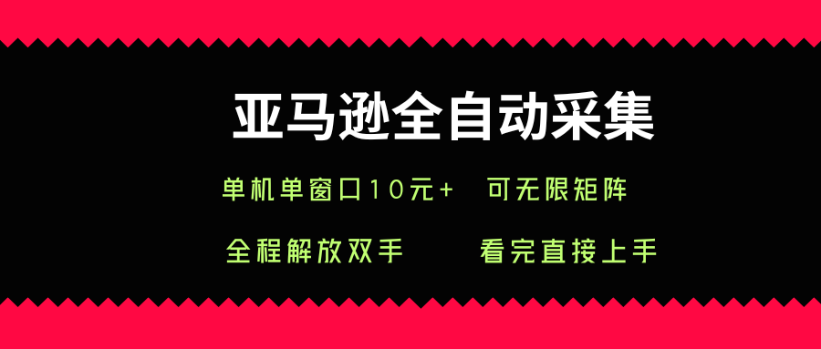 亚马逊全自动采集，单机单窗口一天10+，可无限矩阵去做【揭秘】-优优云网创