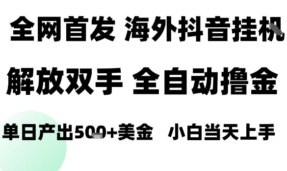 海外抖音无人直播，单日产出1.5k+，长期稳定，新手可玩，无脑操作【揭秘】-优优云网创