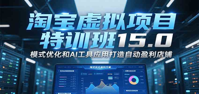 淘宝虚拟项目特训班15.0，模式优化和AI工具应用打造自动盈利店铺-优优云网创