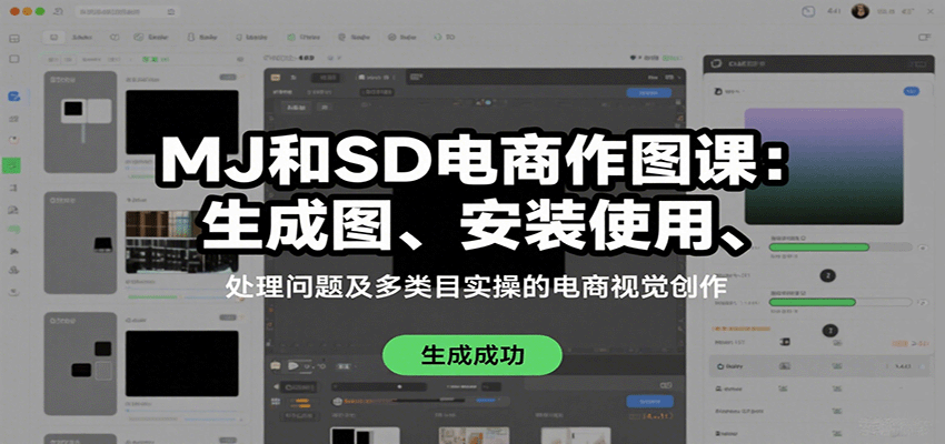 MJ和SD电商作图课：生成图、安装使用、处理问题及多类目实操的电商视觉创作-优优云网创