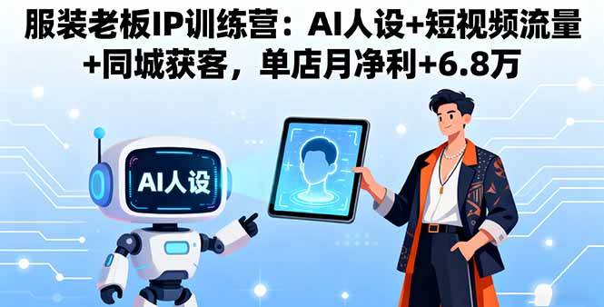 （16117期）服装老板IP训练营：AI人设+短视频流量+同城获客，单店月净利+6.8万-优优云网创