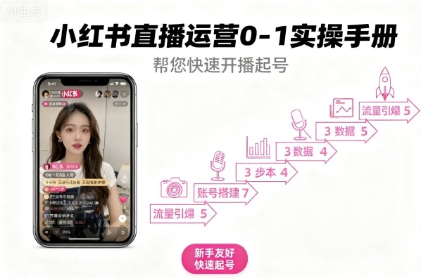 小红书直播运营0-1实操手册，帮您快速开播起号-优优云网创