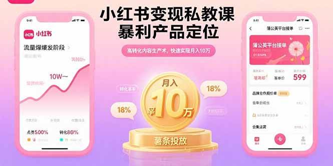 （15859期）小红书变现私教课，暴利产品定位，高转化内容生产术，快速实现月入10万-优优云网创