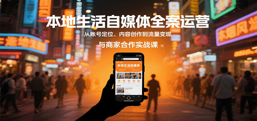 本地生活自媒体全案运营，从账号定位、内容创作到流量变现与商家合作实战课-优优云网创