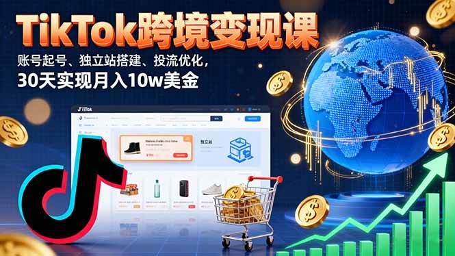 （16034期）TikTok跨境变现课：账号起号、独立站搭建、投流优化，30天实现月入10w美金-优优云网创