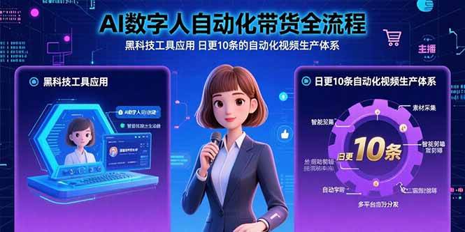 （15699期）AI数字人自动化带货全流程：黑科技工具应用 日更10条的自动化视频生产体系-优优云网创