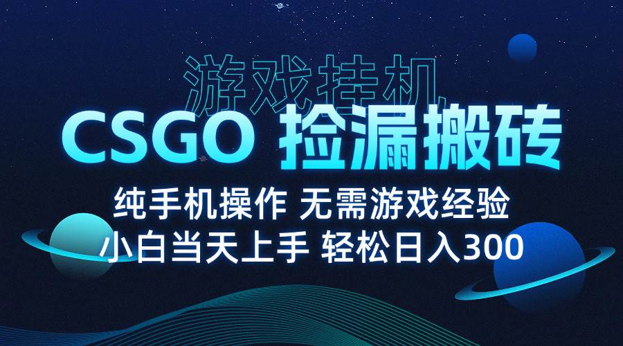 （15820期）8月最新游戏搬砖，CSGO纯挂机，不需要玩游戏，实现真挂机，月入1W+-优优云网创