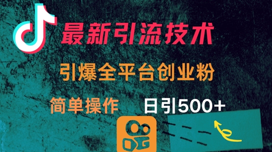 最新引流方法，引爆全平台的一个创业粉，简单操作日引300+-优优云网创